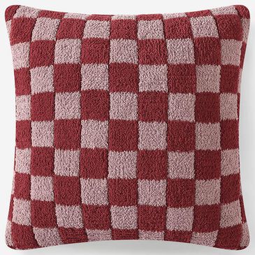 Sunday Citizen Checkerboard 20" Square Throw Pillow in Pomegranate and Rose, , large