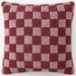 Sunday Citizen Checkerboard 20" Square Throw Pillow in Pomegranate and Rose, , large