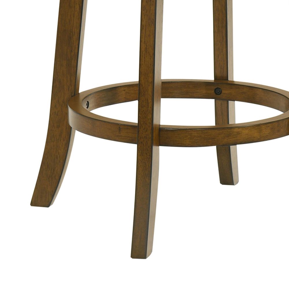 Armen Living Wren Swivel Counter Height Stool with Static Gray Upholstery in Sepia Brown, , large