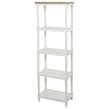 Maple and Jade 4-Shelf Storage Shelving Unit in White and Brown, , large