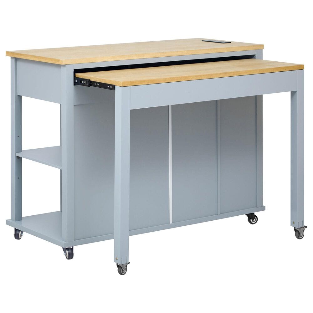 HOMLUX 47-inch Kitchen Island  in Grey Blue, , large