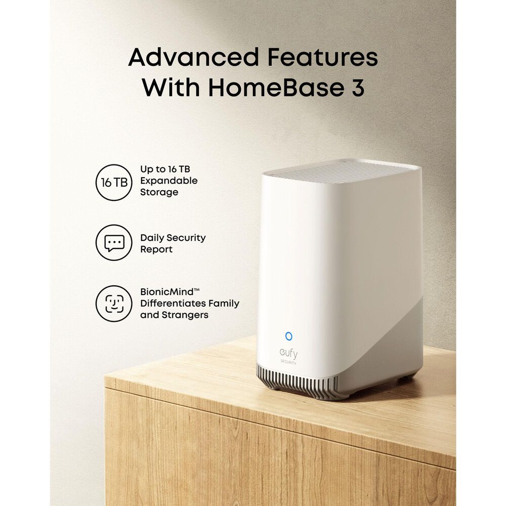 eufy SoloCam E42 2-Cam Kit 4K UHD Outdoor Solar-Powered Security Cameras with HomeBase S380 in White, , large