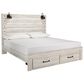 Ashley Cambeck King Storage Bed in Whitewash with Lighting, , large
