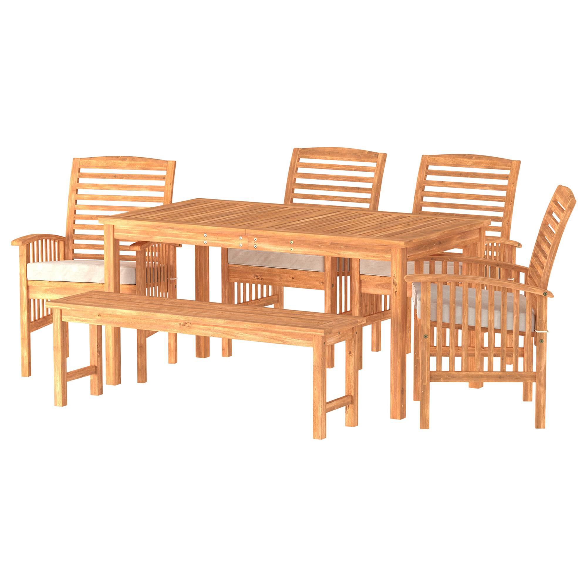 Walker edison 6 piece wood dining set deals