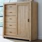 Riva Ridge Modern Loft 5-Drawer Sliding Door Chest in Khaki, , large