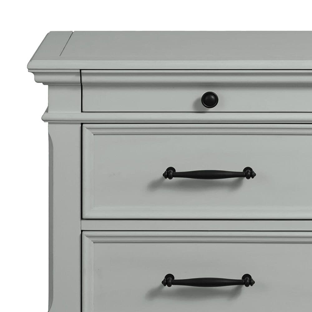 Mayberry Hill Slater 3-Drawer Nightstand with USB in Grey, , large