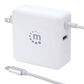 Manhattan Power Delivery Wall Charger with Built-in USB-C Cable in White, , large
