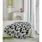 Duke Imports Cow Skin Sherpa Mink Plush Throw in Black and White, , large