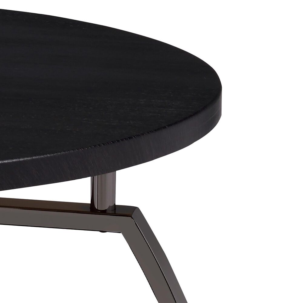 Pacific Landing Round End Table in Dark Grey and Black Nickel, , large