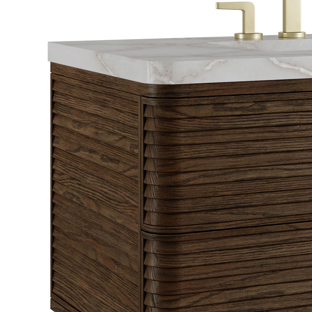 James Martin Allamari 36" Single Bathroom Vanity in Sable with 3 cm Victorian Silver Silestone Top and Rectangular Sink, , large