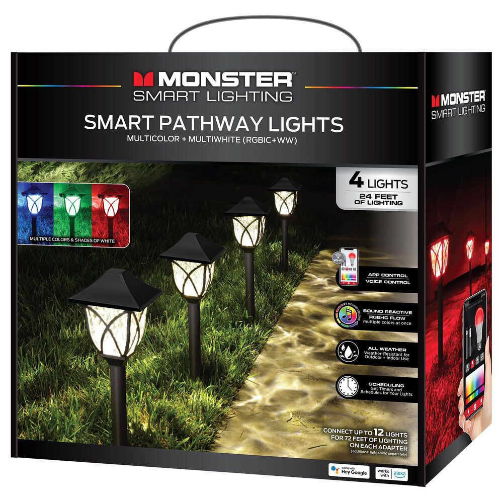 Monster Illuminessence 4-Piece Smart Pathway LED Light with Sound Reactive in Multicolor, , large