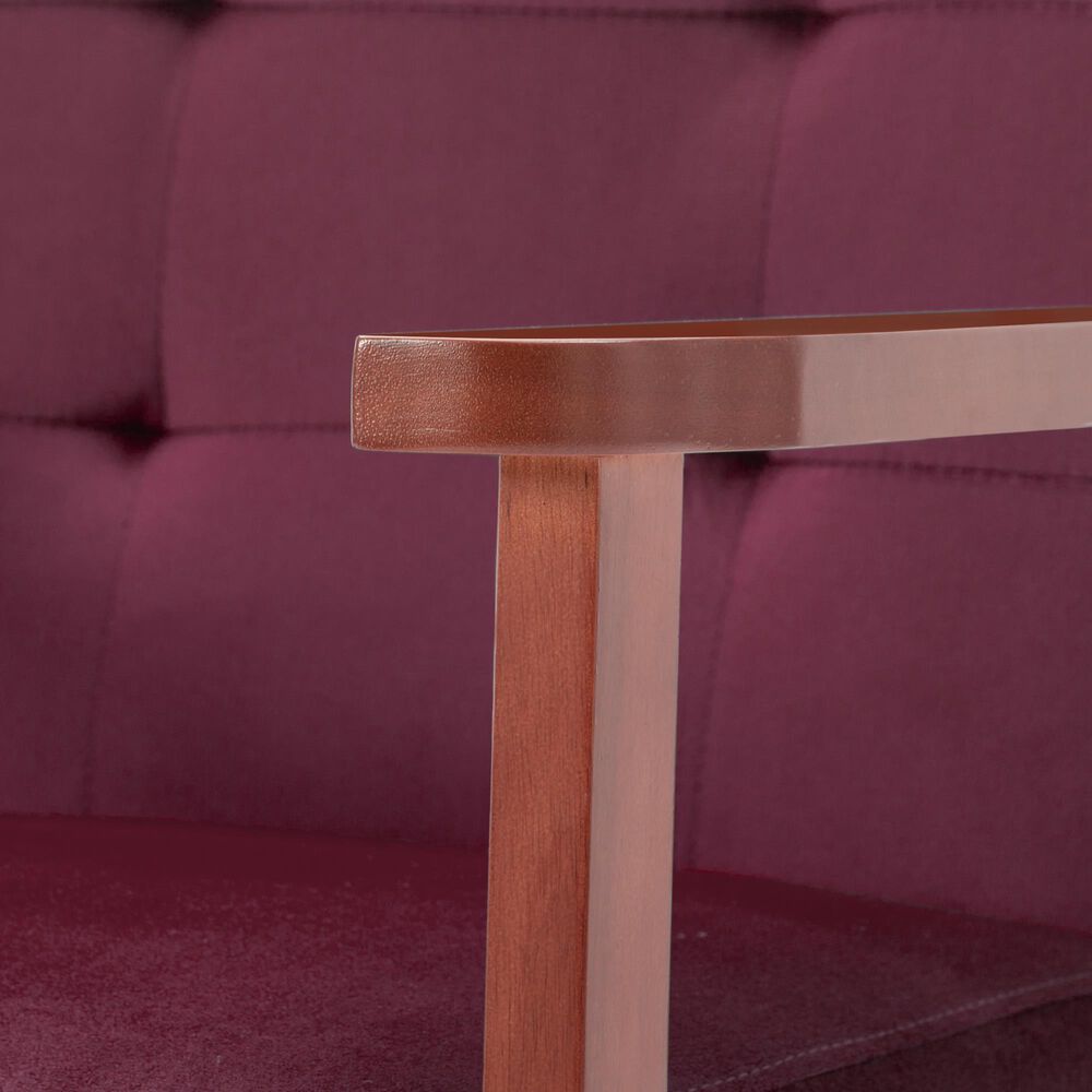 HOMLUX Arm Chair with Tufted Back and High-Density Foam in Rose, , large