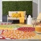 Nourison Aloha Tropical 9"6" x 13" Red and Multicolor Indoor/Outdoor Area Rug, , large