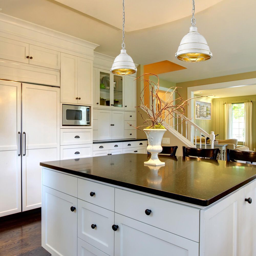 Golden Lighting Bartlett 1-Light Pendant in French White, , large