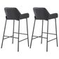 LumiSource Daniella Bar Stool with Black Faux Leather Upholstery in Black (Set of 2), , large