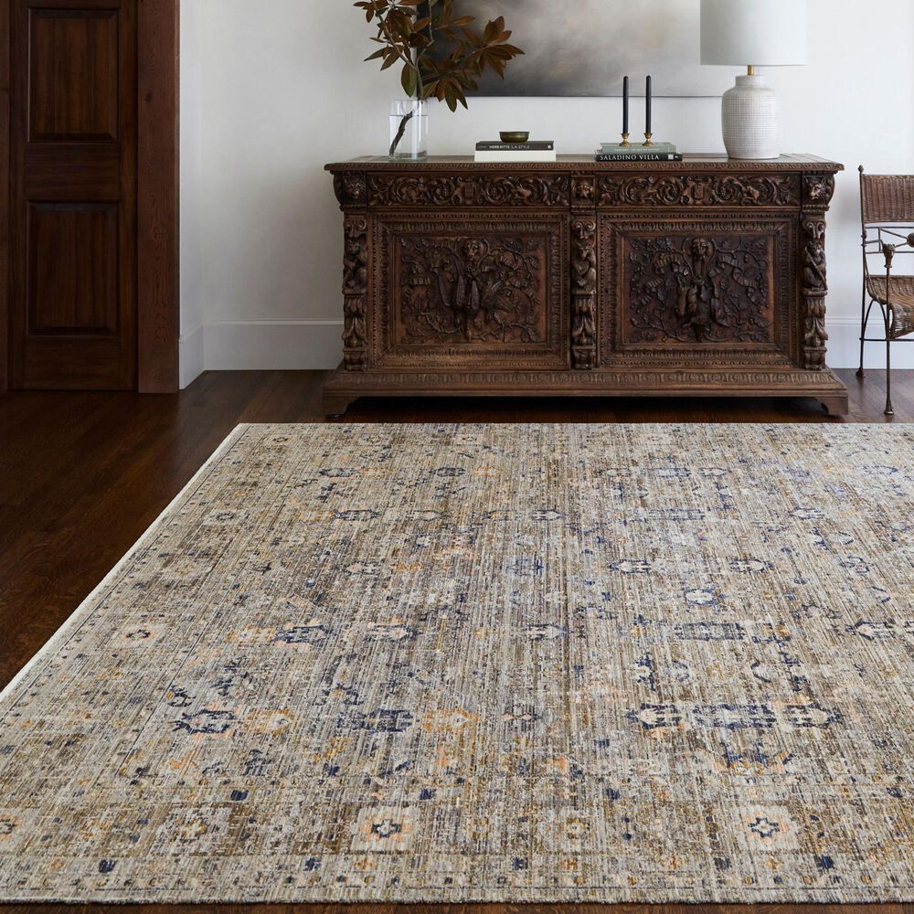 Surya Ren Taupe, Charcoal, Gray, Dark Brown and Medium Brown 5&#39;3&quot; x 7&#39;10&quot; Area Rug, , large