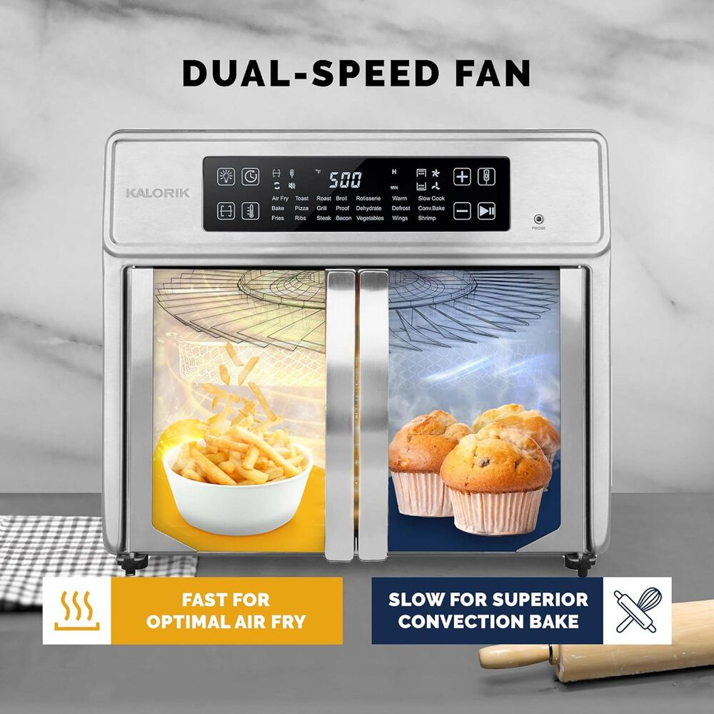 Kalorik MAXX Advance 26 Quart Digital Air Fryer Oven in Stainless Steel, , large