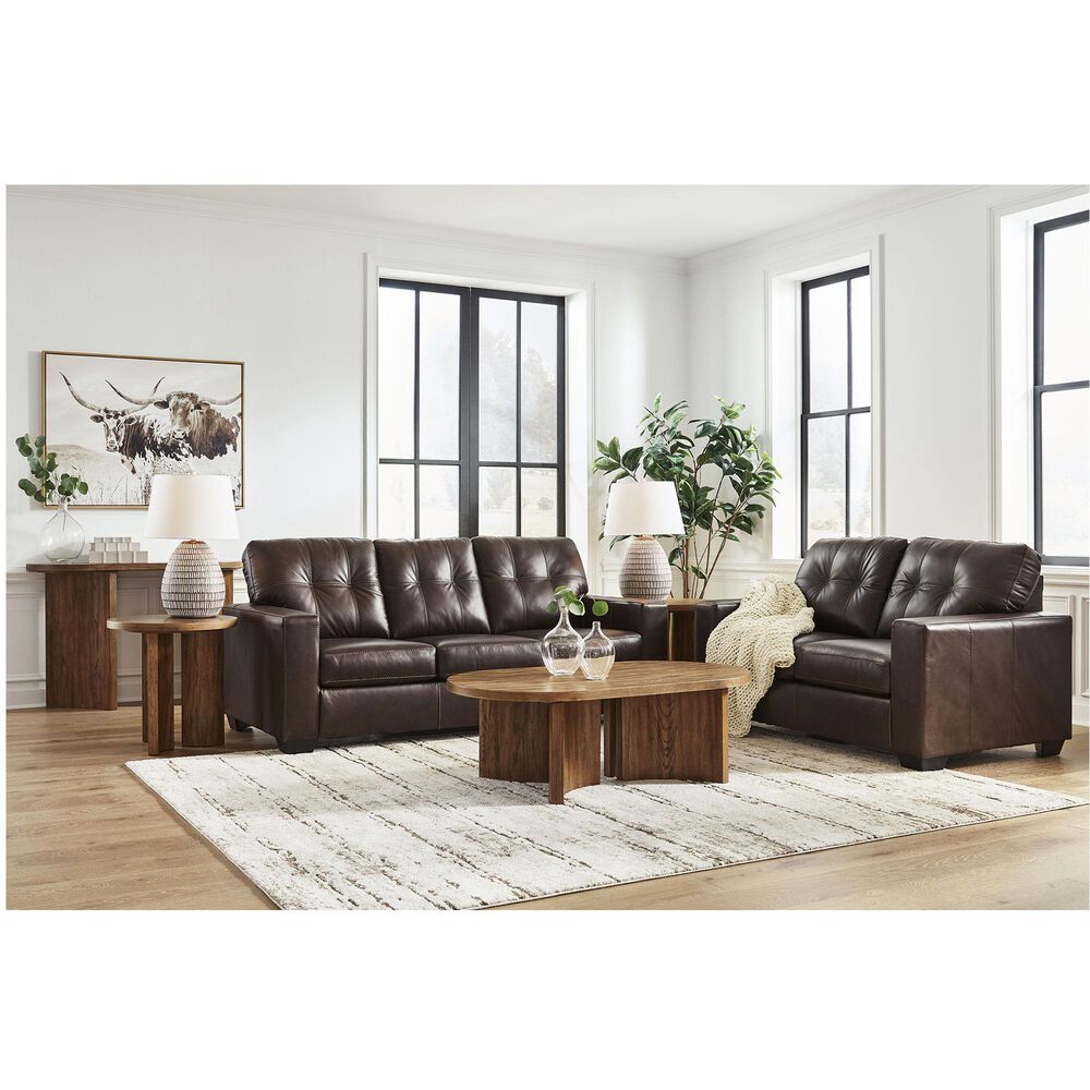 Ashley Santorine Stationary Sofa in Dark Brown, , large