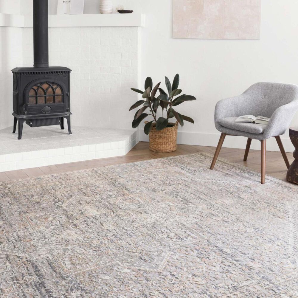 Loloi II Lucia LUC-01 4&#39; x 5&#39;7&quot; Grey and Sunset Area Rug, , large