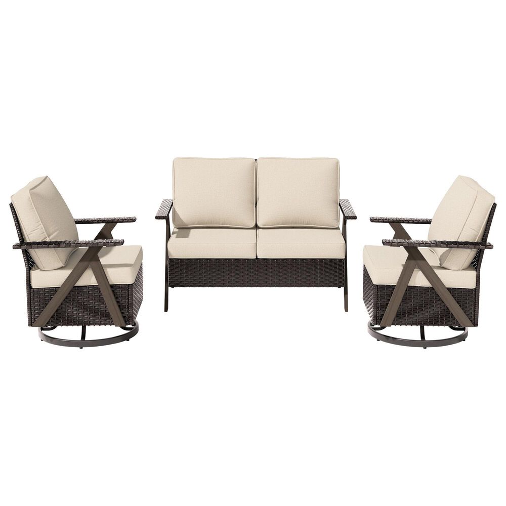Sunwell Garden 3-Piece Patio Chat Set in Beige, , large