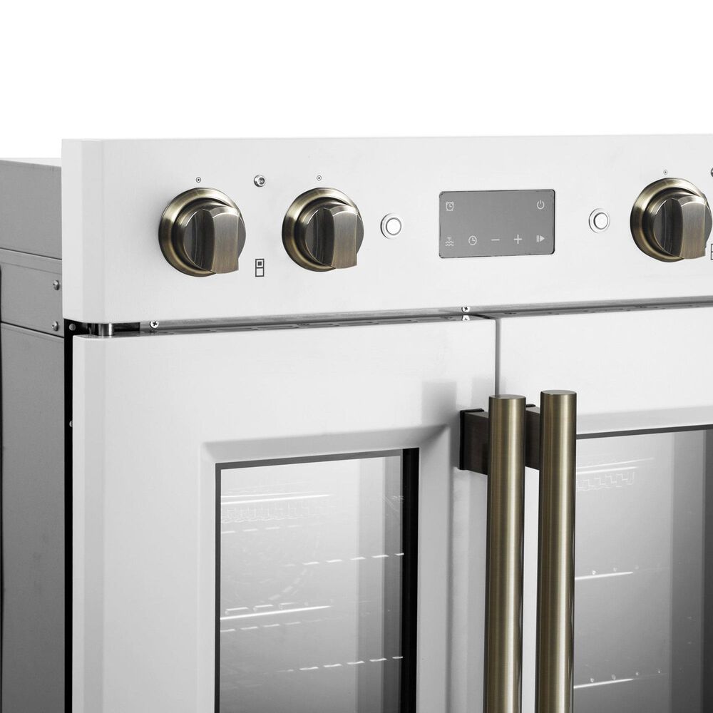 Forno Asti 30" Double Electric Wall Oven with Upper French Door in White, , large