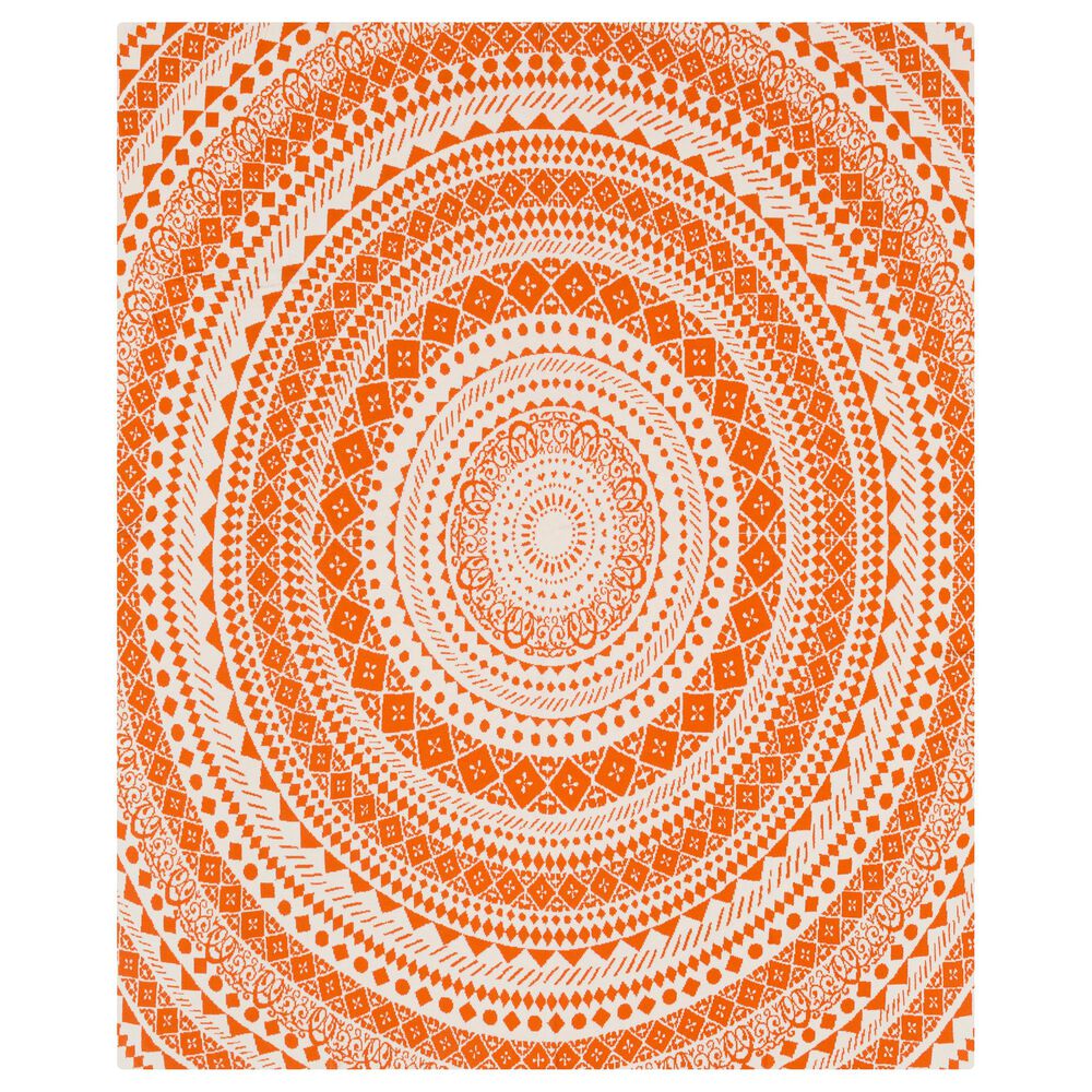 Surya Inc Ekena 50" x 70" Throw in Orange and Cream, , large