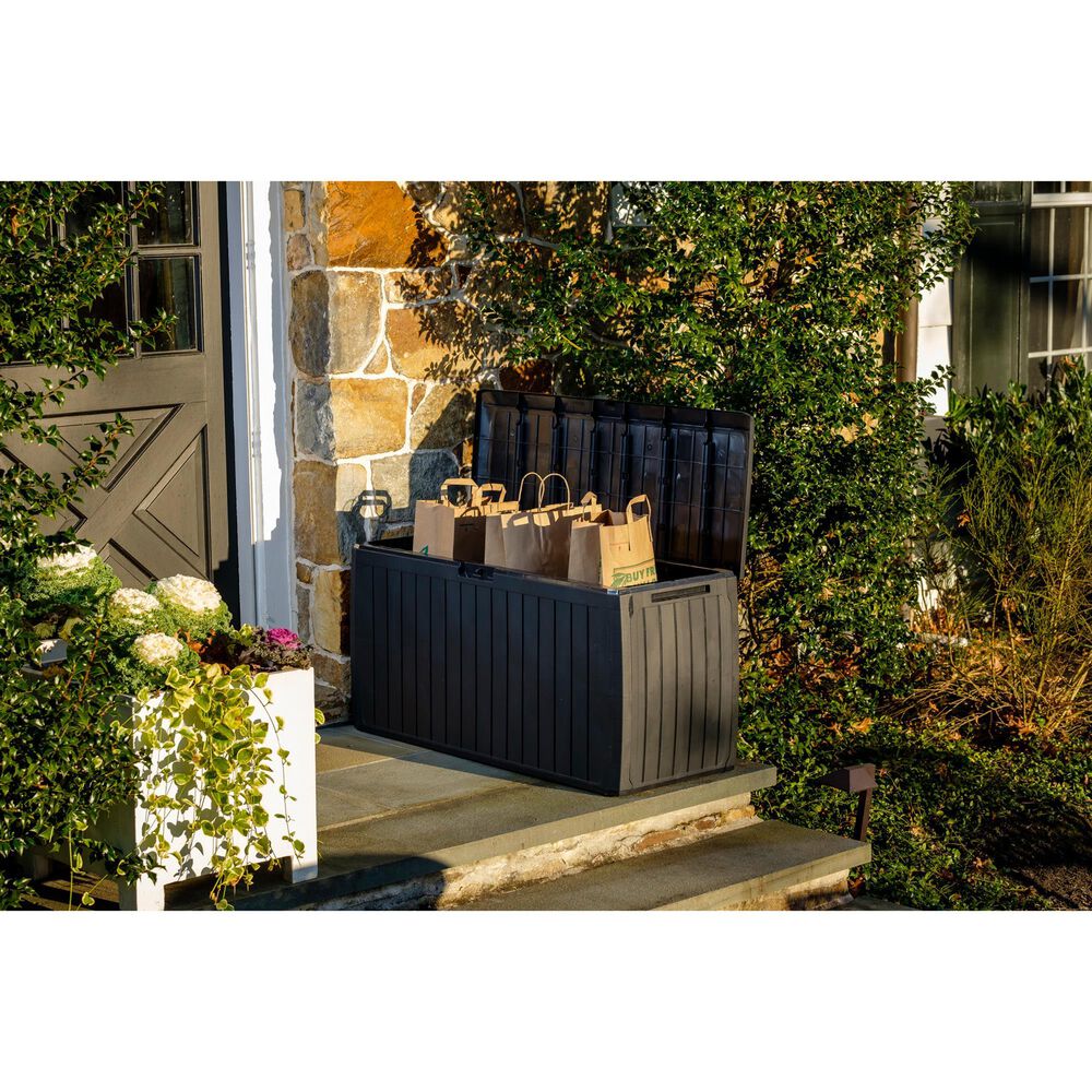 Alfresco Home Urban Board Home and Garden Storage Box with Wheels in Black, , large