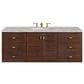 James Martin Vanities Amberly 60" Single Bathroom Vanity in Mid-Century Walnut with 3 cm Victorian Silver Quartz Top and Rectangular Sink, , large
