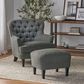 Noble House Tafton Club Chair with Ottoman in Gray, , large