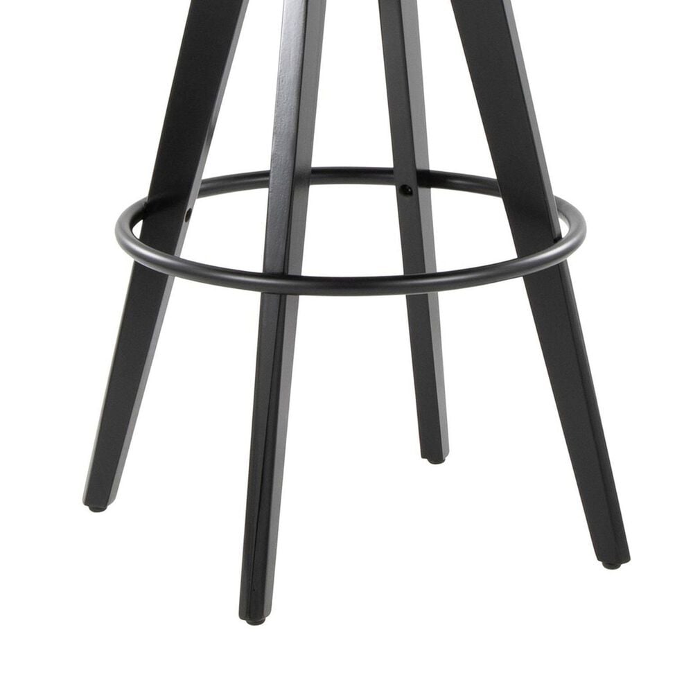 LumiSource Cosmo 30" Swivel Barstool with Grey Upholstery in Black (Set of 2), , large