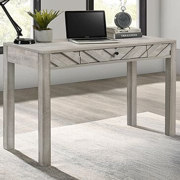 Crown Mark Valor Writing Desk in Distressed White, , large