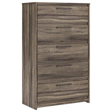 Ashley Elbrim 5-Drawer Chest in Weathered Brown, , large