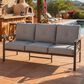 Hearth and Haven Outdoor Sofa with Khaki Metal Frame in Gray, , large