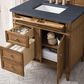 James Martin Vanities Brittany 36" Single Bathroom Vanity in Saddle Brown with 3 cm Charcoal Soapstone Quartz Top and Rectangular Sink, , large