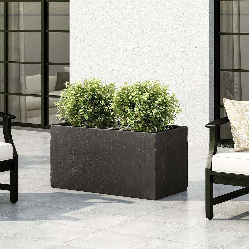 Hearth and Haven Outdoor Rectangular Planter Box in Black, , large