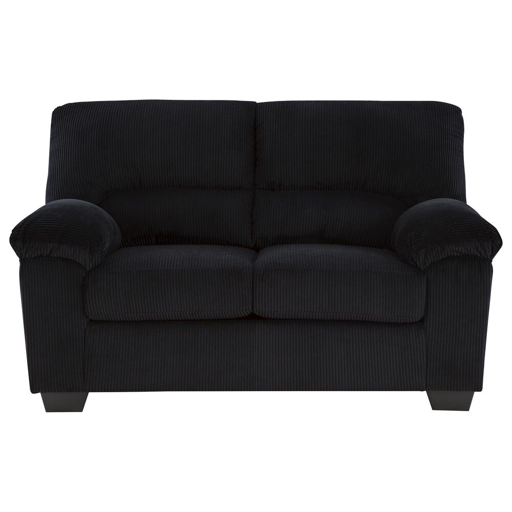 Ashley SimpleJoy Stationary Sofa and Loveseat Set in Onyx, , large