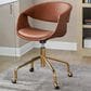 Lumisource Curvo Task Chair with Camel Cushion in Gold, , large