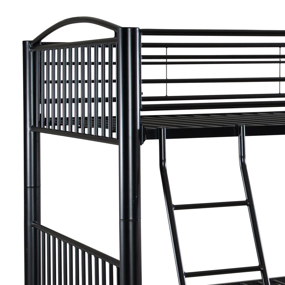 Linon Home Decor Heavy Twin Over Twin Bunk Bed in Black, , large