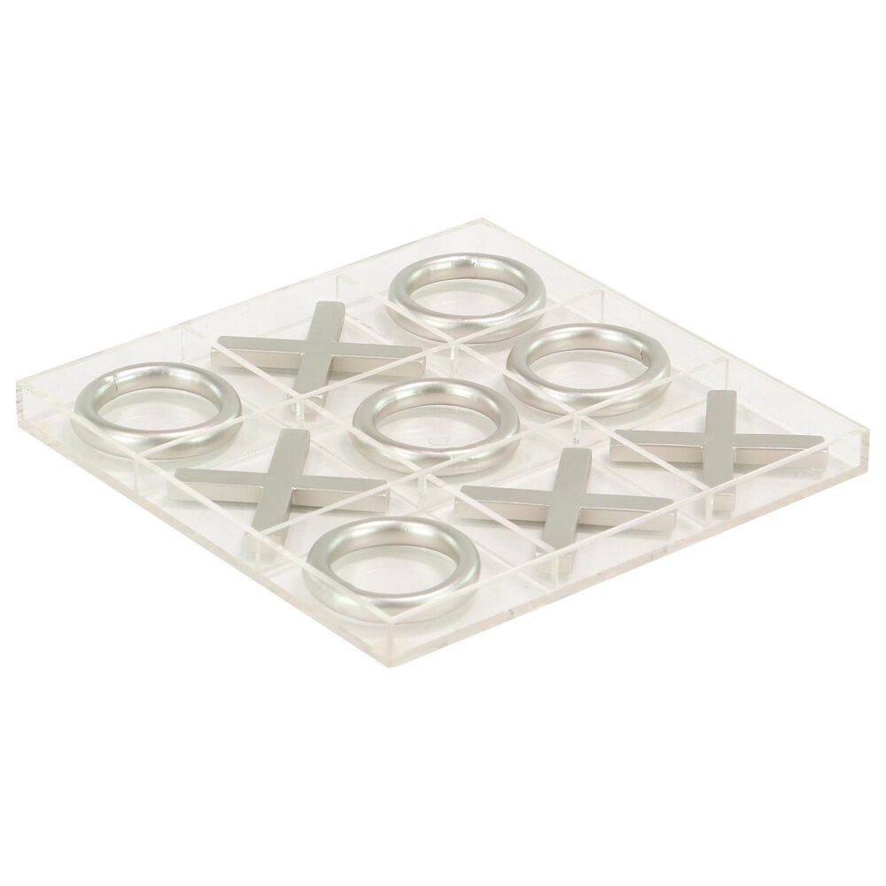 Maple and Jade 1" x 12" Tic-Tac-Toe Set in Silver, , large
