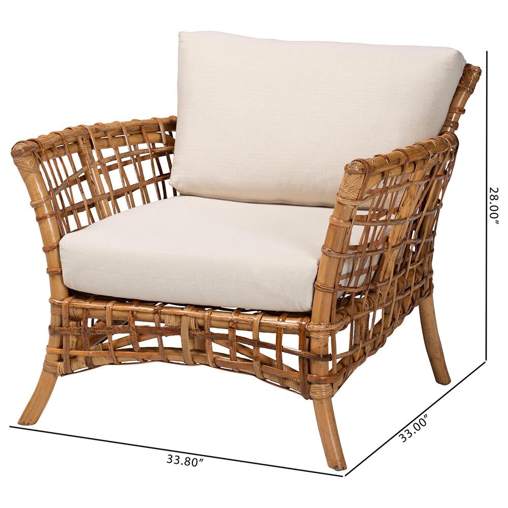 Baxton Studio Babette Arm Chair in White, , large