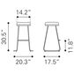 Zuo Modern Bree Barstool in White and Gold (Set of 2), , large