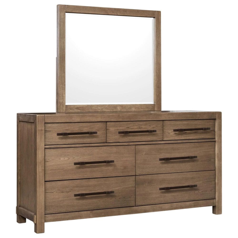 Urban Home Roycroft 7 Drawer Dresser and Mirror in Brown, , large