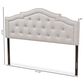 Baxton Studio Edith Queen Upholstered Panel Headboard in Greyish Beige, , large