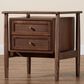 Baxton Studio Alyssa 2-Drawer Nightstand in Walnut Brown, , large