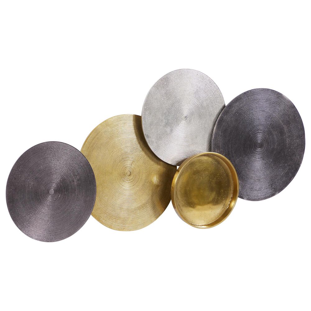 Maple and Jade 17&quot; x 36&quot; Coastal Abstract Wall Decor in Black, Silver and Gold, , large