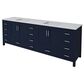 Lexora Home Jacques 84" Double Bathroom Vanity in Navy Blue with 2 cm White Cultured Marble Top and Rectangular Sinks, , large