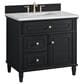 James Martin Vanities Lorelai 36" Single Vanity in Black Onyx with 3 cm Arctic Fall Solid Surface Top, , large