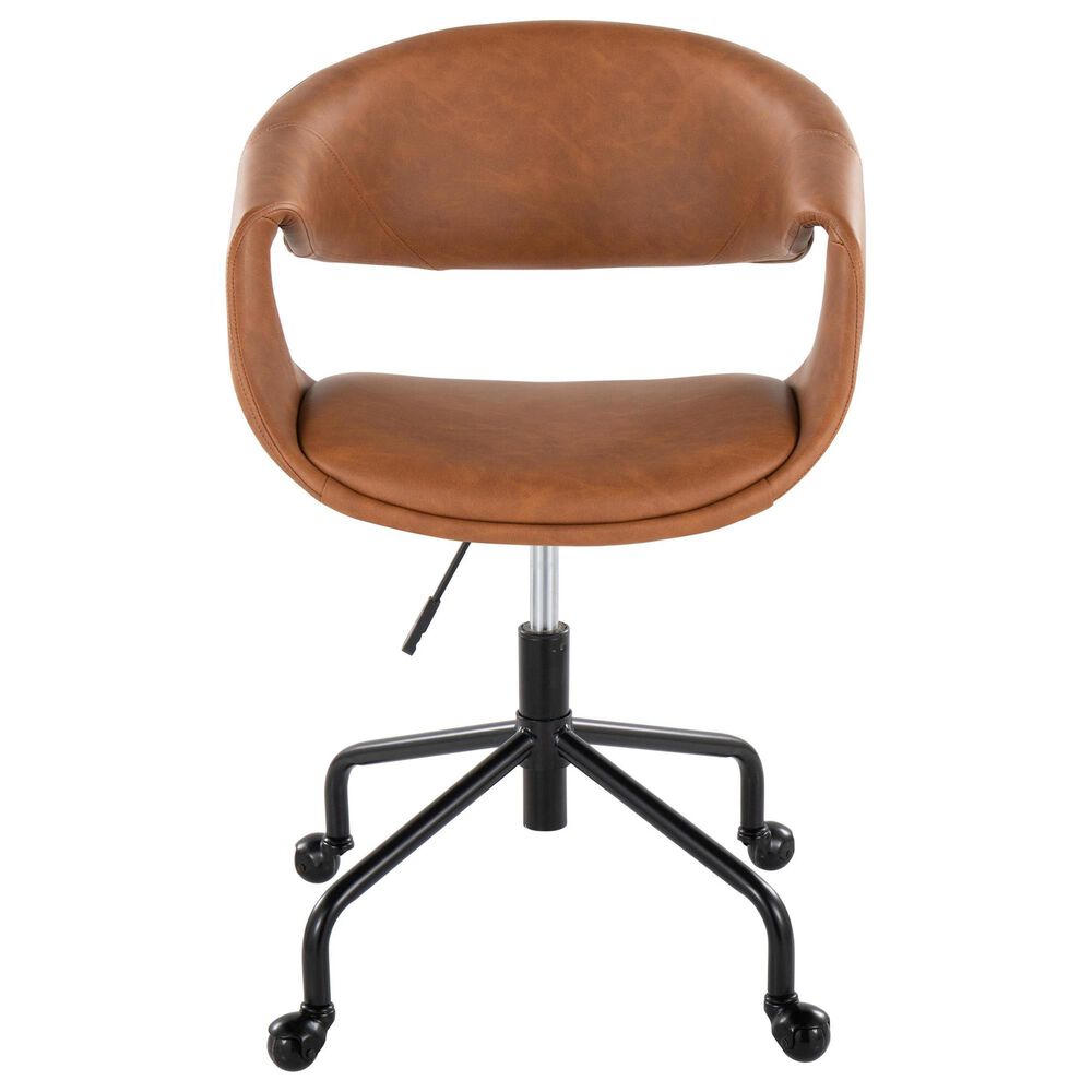 Lumisource Curvo Task Chair with Camel Cushion in Black, , large