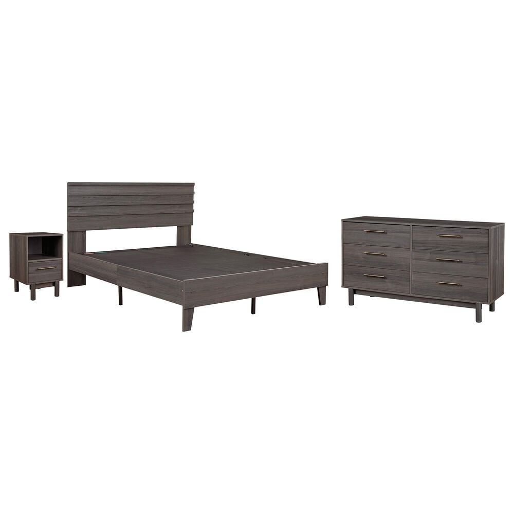 Signature Design by Ashley Brymont 3 Piece Full Platform Bedroom Set in Dark Gray, , large