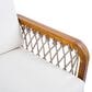Hearth and Haven Outdoor Club Chair with Handwoven Rope Armrest and Light Teak Frame in Cream, , large